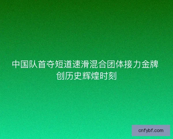 中国队首夺短道速滑混合团体接力金牌 创历史辉煌时刻 中国队首夺短道速滑混合团体接力金牌 创历史辉煌时刻